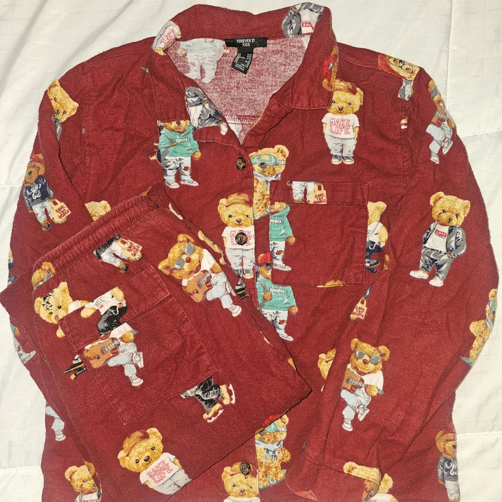 Red Teddy Bear Pajama Set